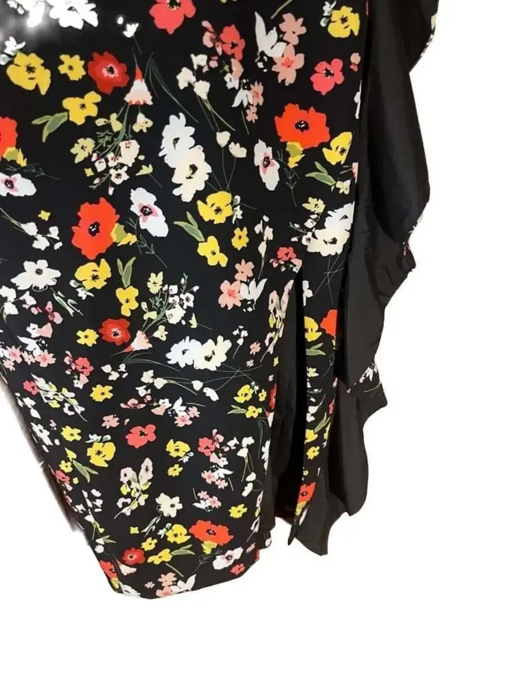 Aidan Mattox Strapless Printed Crepe Midi Dress with Ruffle Detail - Picture 4 of 8